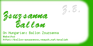 zsuzsanna ballon business card